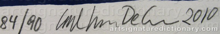 Signature by Carl Johan DE GEER