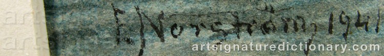Authentic signature by Erik NORDSTRÖM on  artwork