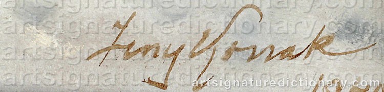 Authentic signature by Jerzy KOSSAK on Painting/Watercolour artwork