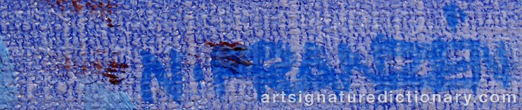 Authentic signature by Nisse FRANZÉN on  artwork