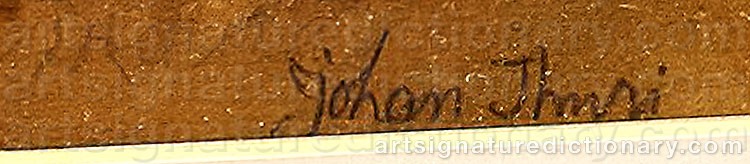 Authentic signature by Johan (Sami Artist) THURI on  artwork