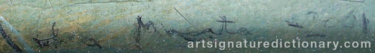Authentic signature by Juha MERTA on  artwork