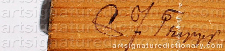 Authentic signature by Carl Johan TRYGG on artwork