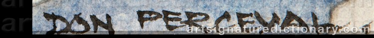 Authentic signature by Don Louis PERCEVAL on  artwork