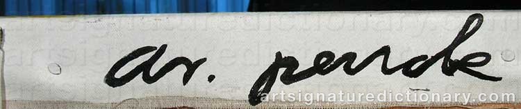 Forged signature of Alberech Ralf Winckler ‘A. R.’ PENCK