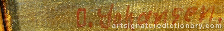 Authentic signature by Otto Emil JOHANSEN on  artwork