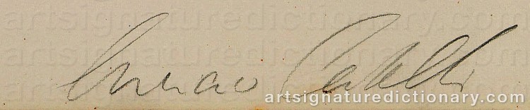 Authentic signature by Luciano CASTELLI on artwork