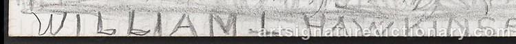 Authentic signature by William L. HAWKINS on  artwork