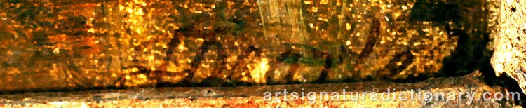 Authentic signature by John H. DEARLE on  artwork