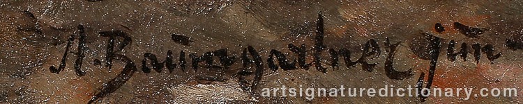 Authentic signature by Adolf  Jr. BAUMGARTNER on Painting/Watercolour artwork