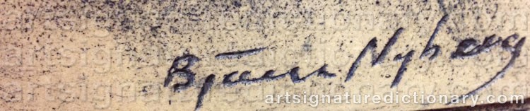 Authentic signature by Björn NYBERG on Other artwork