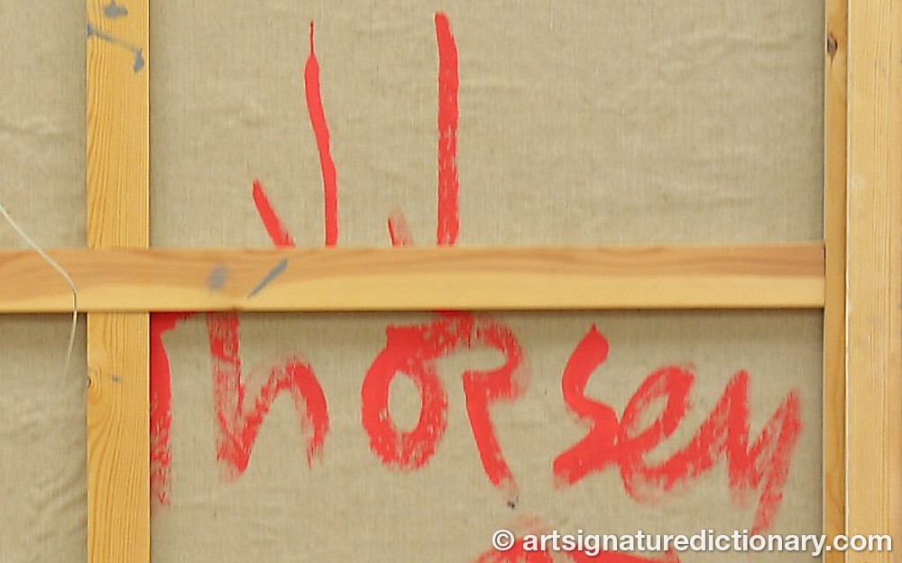 Authentic signature by Jens Jørgen THORSEN on artwork