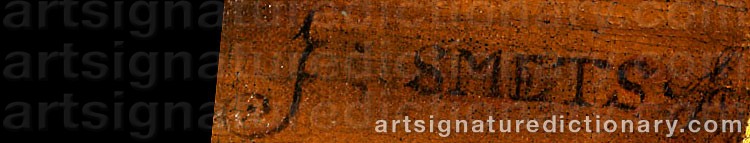 Authentic signature by Jacques SMETS on  artwork