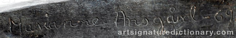 Authentic signature by Marianne ANSGÅRD on  artwork