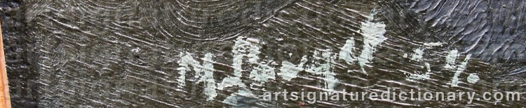 Authentic signature by Marcel POUGET on  artwork
