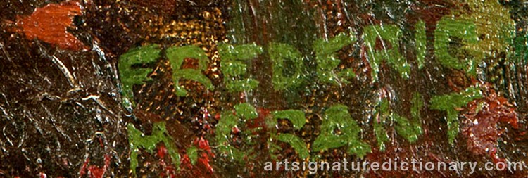 Authentic signature by Frederick Milton GRANT on  artwork