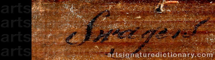 Authentic signature by Franz SWAGERS on  artwork