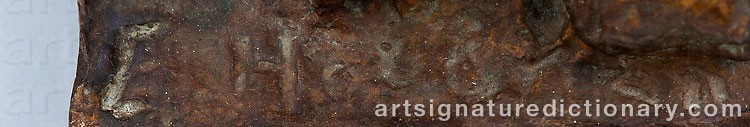 Authentic signature by Emil HALONEN on artwork
