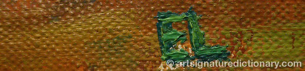 Authentic signature by Erik LINDHOLM on  artwork