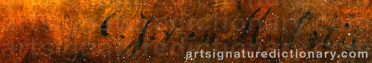 Authentic signature by Cornelis Johannes Van HULSTEYN on  artwork