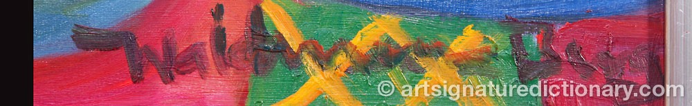 Authentic signature by Waldemar BERG on  artwork