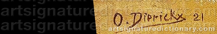 Authentic signature by Omer DIERICKX on  artwork