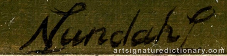 Authentic signature by Nadine LUNDAHL on Painting/Watercolour artwork