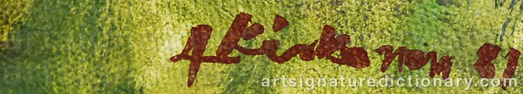 Authentic signature by Aleksi KISKONEN on artwork