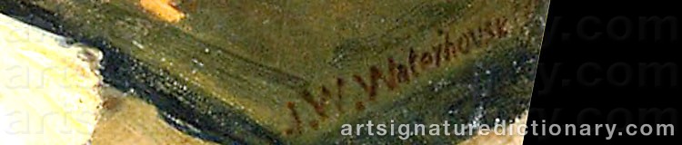 Authentic signature by John William WATERHOUSE on artwork
