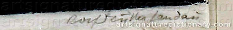 Authentic signature by Rolf MÜLLER-LANDAU on  artwork