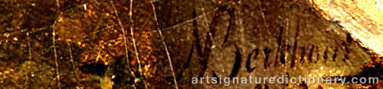 Authentic signature by Nicolaes BERKHOUT on  artwork