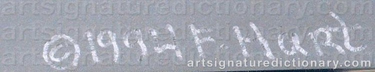 Authentic signature by Frederick HART on  artwork