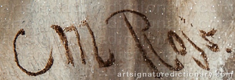 Authentic signature by Christian Meyer ROSS on Painting/Watercolour artwork