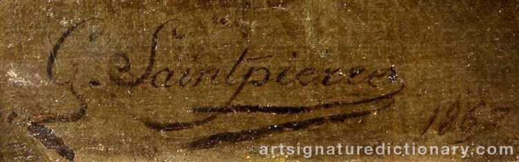 Authentic signature by Gaston Casimir SAINT-PIERRE on Painting/Watercolour artwork