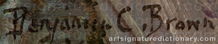 Authentic signature by Benjamin Chambers BROWN on Painting/Watercolour artwork