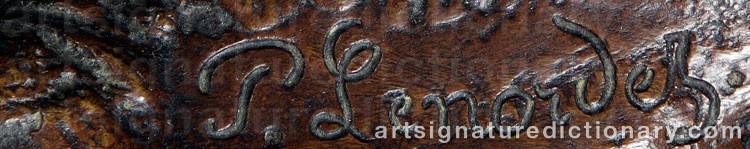 Authentic signature by Pierre LENORDEZ on  artwork