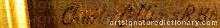 Authentic signature by Charles COLLINS on artwork