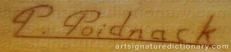 Authentic signature by P. POIDNACK on  artwork