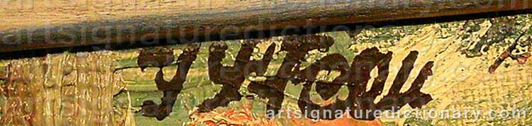 Authentic signature by Yngve STEEN on  artwork