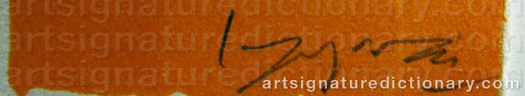 Authentic signature by Giuseppe CAPOGROSSI on  artwork