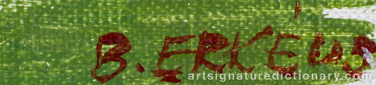Authentic signature by Berndt ERKÉUS on artwork