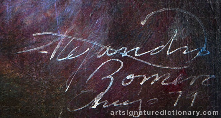 Authentic signature by Alejandro ROMERO on Painting/Watercolour artwork