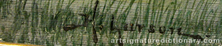 Authentic signature by H. LARSSON on  artwork