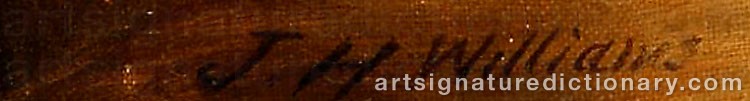 Authentic signature by John Haynes WILLIAMS on  artwork