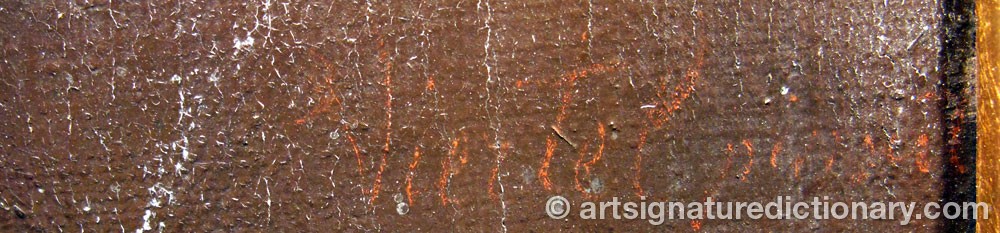 Authentic signature by Carl Frederik Johan VIERTEL on  artwork