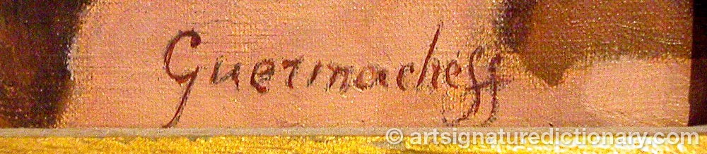 Authentic signature by Mikhail Markianovich GERMACHEV on  artwork