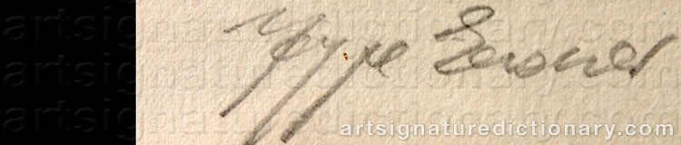 Authentic signature by Jeppe EISNER on  artwork