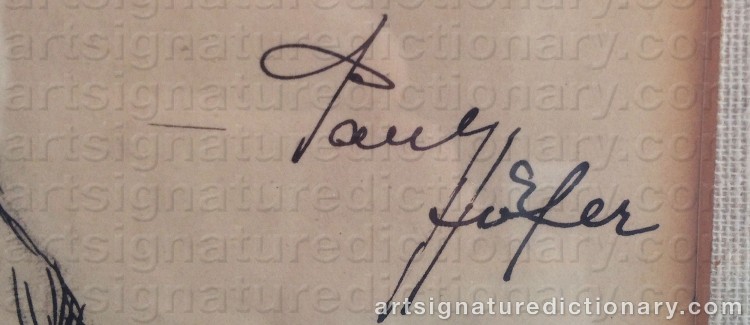 Authentic signature by Paul HÖFER on Drawing/Graphic/Print artwork