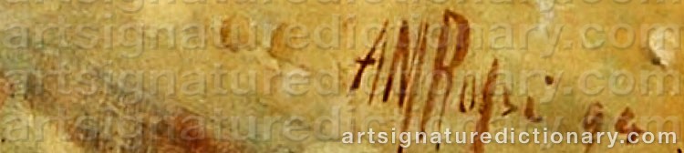 Authentic signature by Alexander Mark ROSSI on  artwork