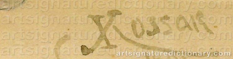 Authentic signature by Juliusz Fortunat Von KOSSAK on Painting/Watercolour artwork